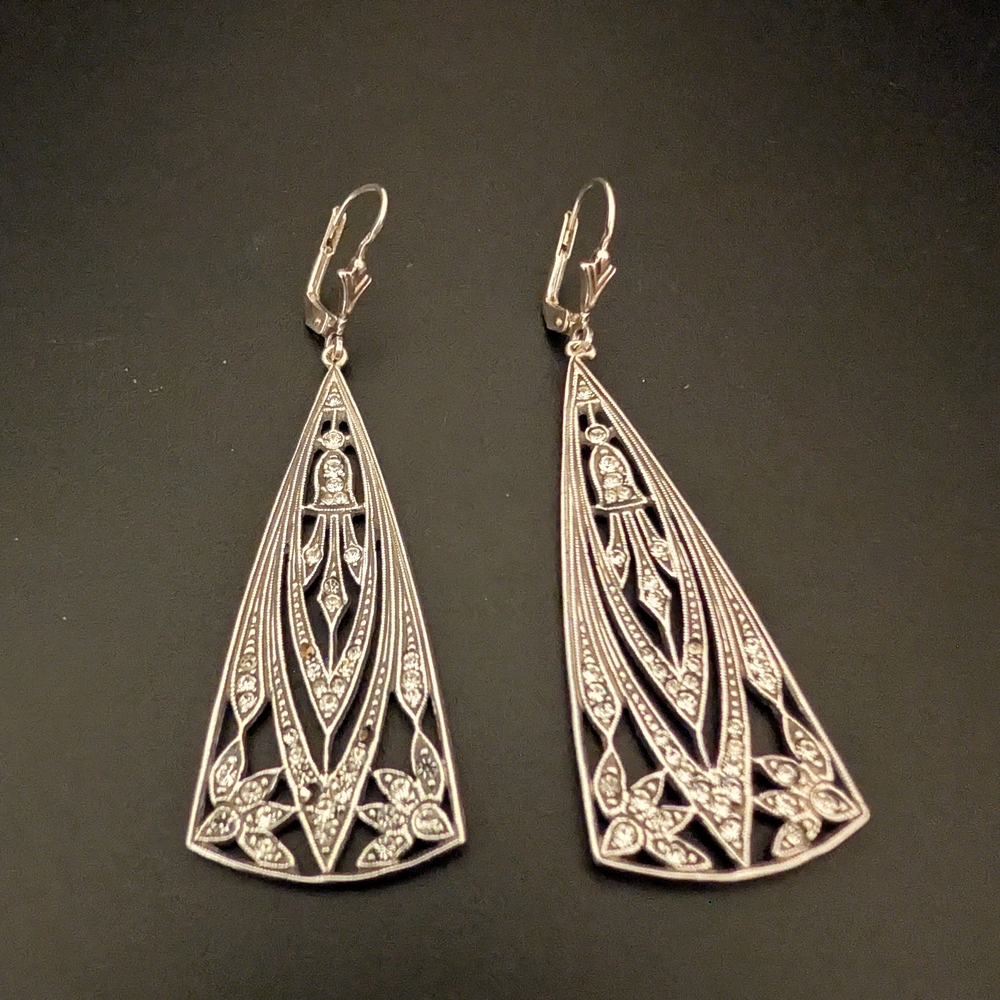 Silver 925 Teardrop Dangle Earrings